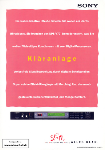 Sony Prospekt DPS-V77 Effektgerät 1995 deutsch