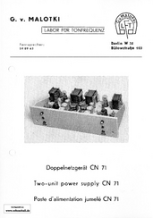 Malotki Prospekt CN71 Doppelnetzgerät deutsch english français