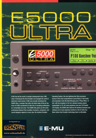 E-mu Brochure E5000 Ultra Sampler 1999 english