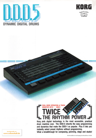 Korg Brochure DDD-5 Drumcomputer 1987 english