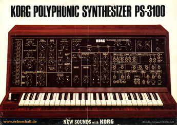 Korg Brochure PS-3100 Semi-Modular Polyphonic Synthesizer 1977 english