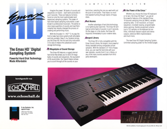 E-mu Systems Brochure Emax Digital Sampling System english